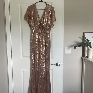 Revelry Gwen Sequin Dress Rose Gold size 10